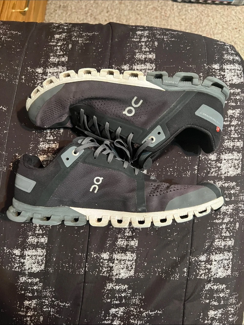 On Running Men's Athletic Sneakers — Black and Gray